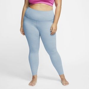 Nike Yoga Pants Luxe High-Waisted 7/8 Infinalon Legging Blue Plus Size 2X CT0162